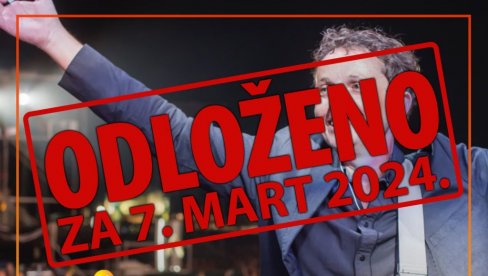 ODLOŽEN KONCERT VALENTINA U VRŠCU: Umesto večeras, nastup će biti održan 7. marta ODLOŽEN KONCERT VALENTINA U VRŠCU: Umesto večeras, nastup će biti održan 7. marta
