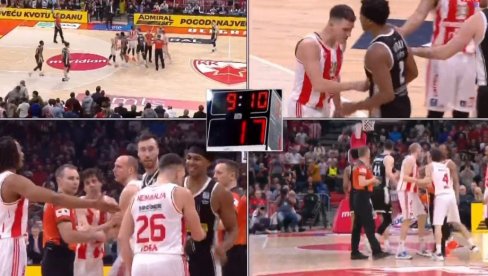 NASRTALI JEDNI NA DRUGE! Večiti derbi Crvena zvezda - Partizan obeležio sukob košarkaša (VIDEO)