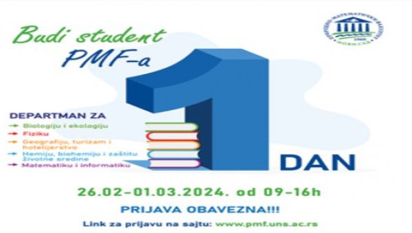 БУДИ СТУДЕНТ ЈЕДАН ДАН: ПМФ у Новом Саду наставља популарну акцију за средњошколце