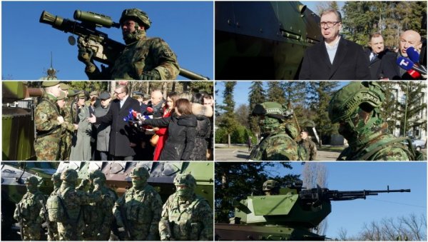 СВИ ХОЋЕ ДА КУПЕ ЛАЗАРА 3, НОРА ЈЕ НАША ВЕЛИКА ПРЕДНОСТ Вучић на приказу наоружања: Ако немате јаку војску, нећете имати ни државу СВИ ХОЋЕ ДА КУПЕ ЛАЗАРА 3, НОРА ЈЕ НАША ВЕЛИКА ПРЕДНОСТ Вучић на приказу наоружања: Ако немате јаку војску, нећете имати ни државу