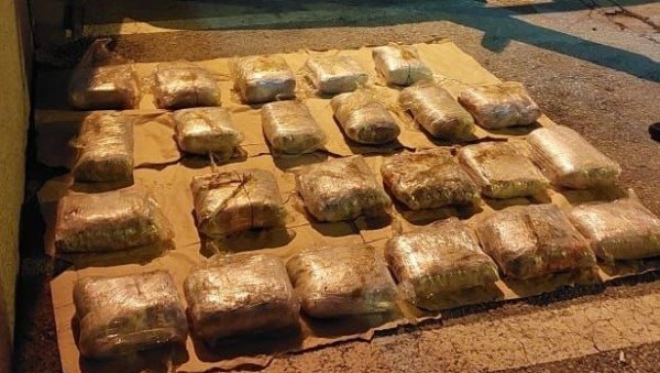 ХАПШЕЊЕ У БЕРАНАМА: Заплењено 25 килограма марихуане, ухапшен возач ХАПШЕЊЕ У БЕРАНАМА: Заплењено 25 килограма марихуане, ухапшен возач