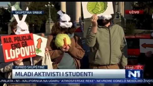 OVO JE ELITA KOJU ĐILAS NUDI SRBIJI: Pristalice opozicije gađaju parlament kupusom (VIDEO)