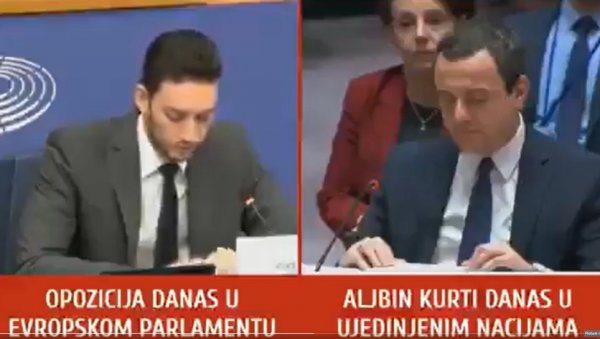 КУРТИ ОСИМ ШТО ПЛАЋА ГРБОВИЋА, ПИШЕ МУ ШТА ТРЕБА ДА КАЖЕ: Погледајте готово идентичан говор лажног премијер и његовог послушника (ВИДЕО)