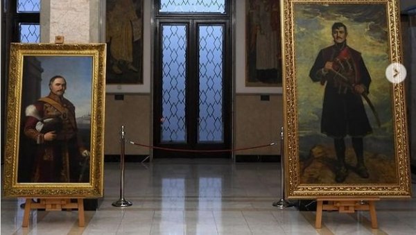 ЗАЈЕДНО ЗА СРБИЈУ: Милош и Карађорђе у холу Председништва Србије ЗАЈЕДНО ЗА СРБИЈУ: Милош и Карађорђе у холу Председништва Србије