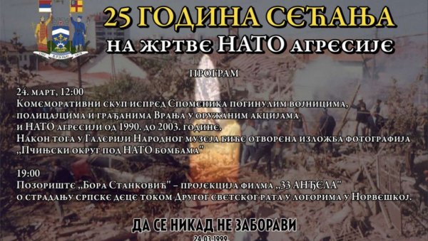 ФИЛМ 33 АНЂЕЛА: Биће приказан у Врању у оквиру обележавања годишњице НАТО бомбардовања ФИЛМ 33 АНЂЕЛА: Биће приказан у Врању у оквиру обележавања годишњице НАТО бомбардовања