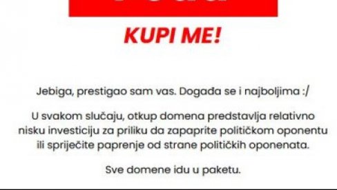 KUPIO DOMEN „RIJEKEPRAVDE“, NUDI ZAMENU ZA MESTO NA LISTI: SDP: Ne zanima nas