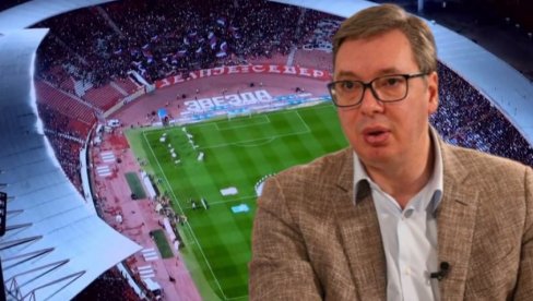 VUČIĆ NA STADIONU RAJKO MITIĆ: Predsednik Srbije sa sinom Vukanom gledao utakmicu Crvene zvezde i Zenita