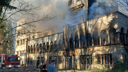 UGAŠENA VATRENA STIHIJA: Požar u napuštenom hotelu Železničar u Vrnjačkoj Banji