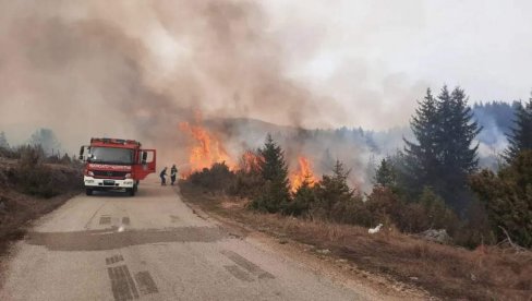 ЛОКАЛИЗОВАН ПОЖАР КОД ПРИЈЕПОЉА: Ватра захватила скоро 100 хектара траве (ФОТО)