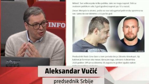 MALA JE ŠANSA DA MI NE DOĐU GLAVE, ALI NE KUKAM ZBOG TOGA Vučić o Zviceru i kavačkom klanu: Svi oni rade uz podršku strane službe