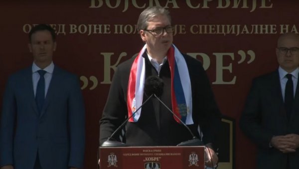 ВУЧИЋ НА СВЕЧАНОСТИ ПОВОДОМ ДАНА КОБРИ: Образ нема цену, Србија није на продају, отаџбину волимо више од свега (ФОТО/ВИДЕО) ВУЧИЋ НА СВЕЧАНОСТИ ПОВОДОМ ДАНА КОБРИ: Образ нема цену, Србија није на продају, отаџбину волимо више од свега (ФОТО/ВИДЕО)