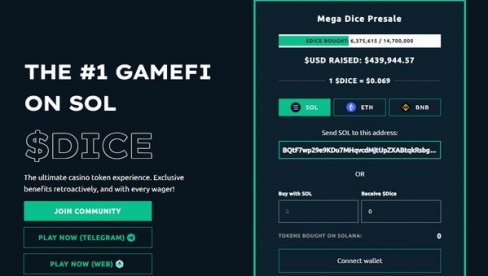 Mega Dice Token se lansira na pretprodaji - sledeća velika kriptovaluta GambleFi-a koju treba pratiti Mega Dice Token se lansira na pretprodaji - sledeća velika kriptovaluta GambleFi-a koju treba pratiti