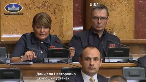 CIRKUS: Lazović i Aleksić dobacuju dok govori Danijela Nestorović CIRKUS: Lazović i Aleksić dobacuju dok govori Danijela Nestorović