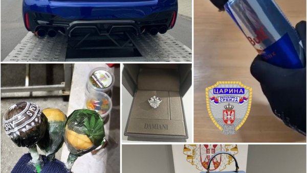 ПОГЛЕДАЈТЕ ШТА СУ ЦАРИНИЦИ ЗАПЛЕНИЛИ ТОКОМ ПРАЗНИКА: Од скупоценог БМВ-а, фирмиране гардеробе, до слаткиша са канабисом ПОГЛЕДАЈТЕ ШТА СУ ЦАРИНИЦИ ЗАПЛЕНИЛИ ТОКОМ ПРАЗНИКА: Од скупоценог БМВ-а, фирмиране гардеробе, до слаткиша са канабисом