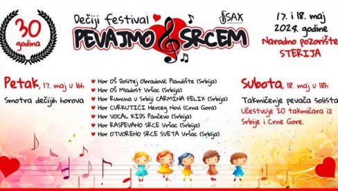PEVAJU SRCEM VEĆ 30 GODINA: Dečji festival iz Vršca slavi veliki jubilej PEVAJU SRCEM VEĆ 30 GODINA: Dečji festival iz Vršca slavi veliki jubilej