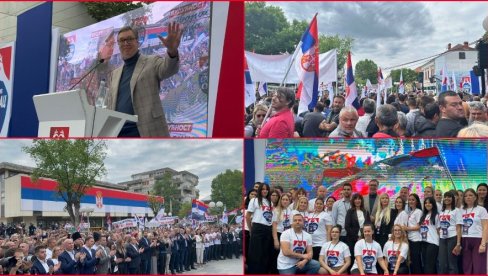 SNAŽNE PORUKE PREDSEDNIKA: Održan miting liste  „Aleksandar Vučić - Beograd sutra“ u Lazarevcu (FOTO/VIDEO)