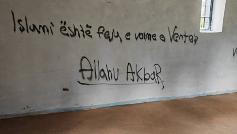 OSKRNAVLJENA SRPSKA CRKVA NADOMAK PEĆI: Vandali na zidovima ispisivali grafite, Eparhija izrazila veliku zabrinutost (FOTO)