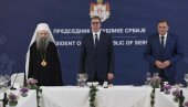 VUČIĆ UGOSTIO PATRIJARHA PORFIRIJA, SABOR SPC I DODIKA: Zahvalio sam što se bave pitanjem nametnute rezolucije o Srebrenici