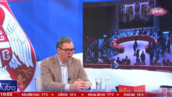 ЗНАМ КОЛИКА НАМ СИЛА ПРЕТИ Вучић о борби Србије у УН: Супротставићемо им се јаче него што мисле ЗНАМ КОЛИКА НАМ СИЛА ПРЕТИ Вучић о борби Србије у УН: Супротставићемо им се јаче него што мисле