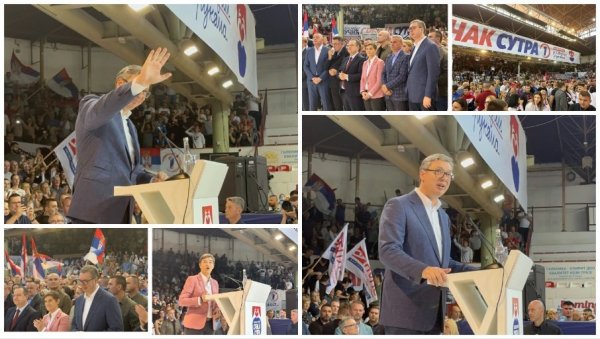 СРБИЈУ НИКОМЕ И НИКАДА НЕЋЕМО ДАТИ! Моћна порука Вучића на митингу изборне листе „Александар Вучић - Чачак сутра“ (ФОТО/ВИДЕО) СРБИЈУ НИКОМЕ И НИКАДА НЕЋЕМО ДАТИ! Моћна порука Вучића на митингу изборне листе „Александар Вучић - Чачак сутра“ (ФОТО/ВИДЕО)