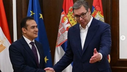 VUČIĆ SA AMBASADOROM SALAHOM: Izrazio sam nadu da će Egipat i dalje uvažavati interese Srbije u međunarodnim organizacijama VUČIĆ SA AMBASADOROM SALAHOM: Izrazio sam nadu da će Egipat i dalje uvažavati interese Srbije u međunarodnim organizacijama