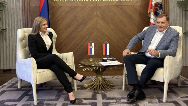 СРБИЈА И СРПСКА ЈЕДНА ПОРОДИЦА: У Бањалуци одржан састанак Председника РС и министарке Милице Ђурђевић Стаменковски СРБИЈА И СРПСКА ЈЕДНА ПОРОДИЦА: У Бањалуци одржан састанак Председника РС и министарке Милице Ђурђевић Стаменковски