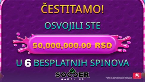 НАЈВЕЋА ИСПЛАТА У СРБИЈИ! СОЦЦЕРБЕТ исплатио 50.000.000 динара НАЈВЕЋА ИСПЛАТА У СРБИЈИ! СОЦЦЕРБЕТ исплатио 50.000.000 динара