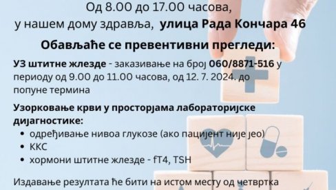 BESPLATNI HORMONI I UZ ŠTITNJAČE: U nedeljeu u Domu zdravlja Zemun BESPLATNI HORMONI I UZ ŠTITNJAČE: U nedeljeu u Domu zdravlja Zemun