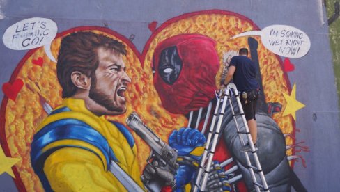 MURAL POSVEĆEN NOVOM MARVELOVOM BLOKBASTERU: Dedpul i Vulverin ukrasio kutak prestonice MURAL POSVEĆEN NOVOM MARVELOVOM BLOKBASTERU: Dedpul i Vulverin ukrasio kutak prestonice