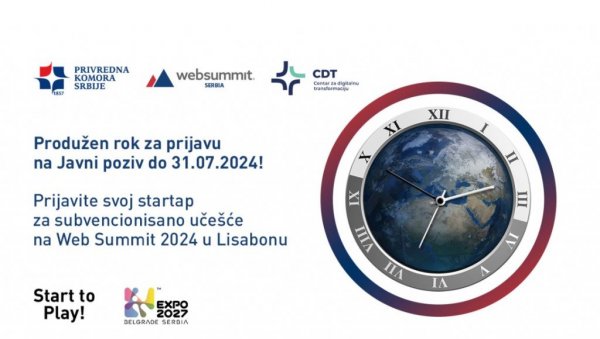 Пријава стартапа за Web Summit у Лисабону још данас и сутра Пријава стартапа за Web Summit у Лисабону још данас и сутра