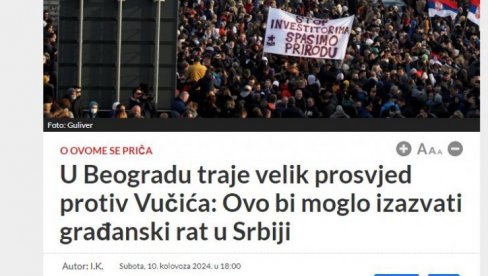 HRVATI PRIŽELJKUJU GRAĐANSKI RAT U SRBIJI: Likuju zbog Đilasovog i Šolakovog protesta HRVATI PRIŽELJKUJU GRAĐANSKI RAT U SRBIJI: Likuju zbog Đilasovog i Šolakovog protesta