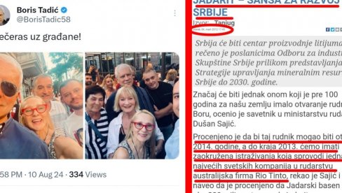 LICEMERJE: Tadić ide na protest protiv rudnika koji je trebalo da otvori pre 10 godina! LICEMERJE: Tadić ide na protest protiv rudnika koji je trebalo da otvori pre 10 godina!