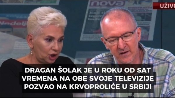 “ОВО ЋЕ СЕ ЗАВРШИТИ НОВИМ ПЕТИМ ОКТОБРОМ”: Шолак у року од сат времена на обе своје телевизије позвао на крвопролиће у Србији (ВИДЕО) “ОВО ЋЕ СЕ ЗАВРШИТИ НОВИМ ПЕТИМ ОКТОБРОМ”: Шолак у року од сат времена на обе своје телевизије позвао на крвопролиће у Србији (ВИДЕО)