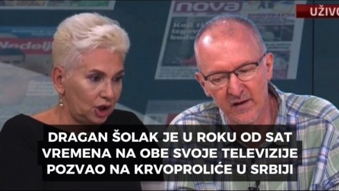 “OVO ĆE SE ZAVRŠITI NOVIM PETIM OKTOBROM”: Šolak u roku od sat vremena na obe svoje televizije pozvao na krvoproliće u Srbiji (VIDEO) “OVO ĆE SE ZAVRŠITI NOVIM PETIM OKTOBROM”: Šolak u roku od sat vremena na obe svoje televizije pozvao na krvoproliće u Srbiji (VIDEO)