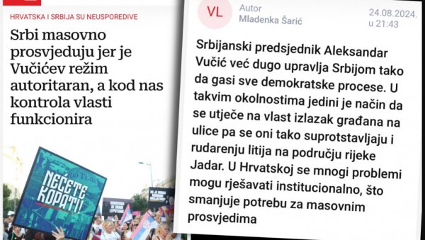 УСТАШЕ СВОМ СНАГОМ ПОДРЖАВАЈУ РУШЕЊЕ ВУЧИЋА: Усудили се да Србији држе лекцију о демократији, а они забранили Србе у Хрватској УСТАШЕ СВОМ СНАГОМ ПОДРЖАВАЈУ РУШЕЊЕ ВУЧИЋА: Усудили се да Србији држе лекцију о демократији, а они забранили Србе у Хрватској