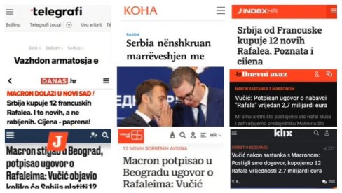 REGIONALNI MEDIJI LJUBOMORNO BRUJE O SRBIJI: Glavna vest kupovina novih 12 rafala od Francuske (VIDEO) REGIONALNI MEDIJI LJUBOMORNO BRUJE O SRBIJI: Glavna vest kupovina novih 12 rafala od Francuske (VIDEO)