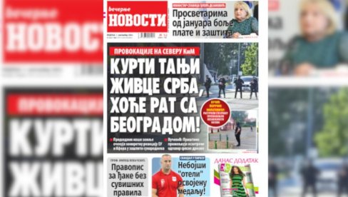 NEDELJNE “VEČERNJE NOVOSTI” DONOSE: Šta će đacima doneti novi pravopis; Ko je Albancima pisao rent-a-istoriju NEDELJNE “VEČERNJE NOVOSTI” DONOSE: Šta će đacima doneti novi pravopis; Ko je Albancima pisao rent-a-istoriju