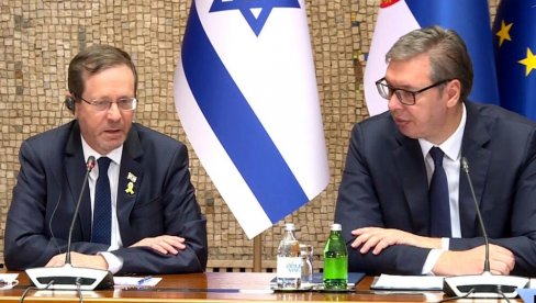 HERCOG U POSETI SRBIJI: Završeno obraćanje predsednika Vučića i Isaka Hercoga u Palati Srbija (VIDEO) HERCOG U POSETI SRBIJI: Završeno obraćanje predsednika Vučića i Isaka Hercoga u Palati Srbija (VIDEO)