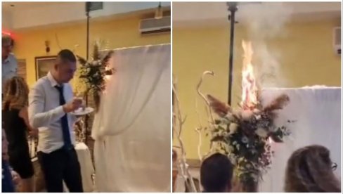 SNIMAK SA SRPSKE SVADBE KOJI MORATE POGLEDATI: Dekoracija gori, a mladoženja zbog jednog poteza postao hit na mrežama (VIDEO) SNIMAK SA SRPSKE SVADBE KOJI MORATE POGLEDATI: Dekoracija gori, a mladoženja zbog jednog poteza postao hit na mrežama (VIDEO)