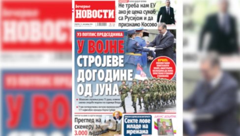 NEDELJNE “VEČERNJE NOVOSTI” DONOSE: Možemo li kao narod da izađemo iz svojih “rovova”; Šta donosi vraćanje granica na Rajni NEDELJNE “VEČERNJE NOVOSTI” DONOSE: Možemo li kao narod da izađemo iz svojih “rovova”; Šta donosi vraćanje granica na Rajni