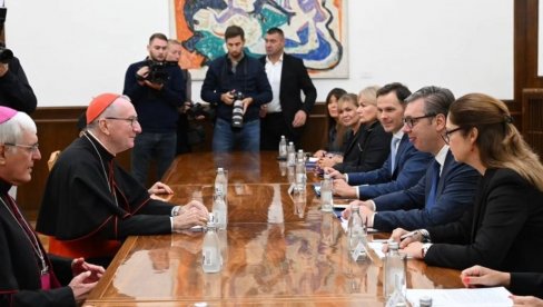 VUČIĆ SE SASTAO SA KARDINALOM PAROLINOM: Visoko cenimo principijelnu poziciju Svete stolice po pitanju KiM VUČIĆ SE SASTAO SA KARDINALOM PAROLINOM: Visoko cenimo principijelnu poziciju Svete stolice po pitanju KiM