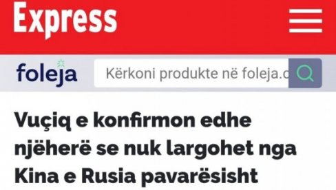KURTI BESAN ŠTO VUČIĆ VODI NEZAVISNU POLITIKU I SVIMA SVE U LICE KAŽE: Naredio svojim medijima da krenu u kampanju protiv srpskog predsednika KURTI BESAN ŠTO VUČIĆ VODI NEZAVISNU POLITIKU I SVIMA SVE U LICE KAŽE: Naredio svojim medijima da krenu u kampanju protiv srpskog predsednika