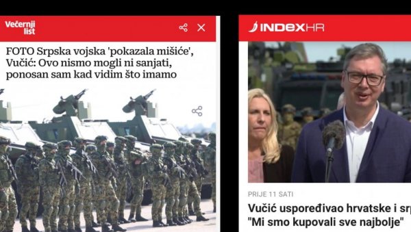 СРПСКА ВОЈСКА ПОКАЗАЛА МИШИЋЕ! Хрватски медији љубоморни, сви пишу о демонстрацији моћи на аеродрому у Батајници СРПСКА ВОЈСКА ПОКАЗАЛА МИШИЋЕ! Хрватски медији љубоморни, сви пишу о демонстрацији моћи на аеродрому у Батајници