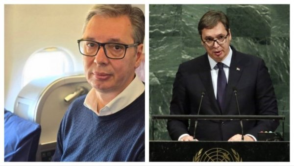 ВРЕМЕ У АВИОНУ ИСКОРИСТИЋУ ЗА ПРИПРЕМУ ГОВОРА У ГЕНЕРАЛНОЈ СКУПШТИНИ УН Вучић кренуо за Њујорк - Очекују га сусрети са више од 40 лидера ВРЕМЕ У АВИОНУ ИСКОРИСТИЋУ ЗА ПРИПРЕМУ ГОВОРА У ГЕНЕРАЛНОЈ СКУПШТИНИ УН Вучић кренуо за Њујорк - Очекују га сусрети са више од 40 лидера