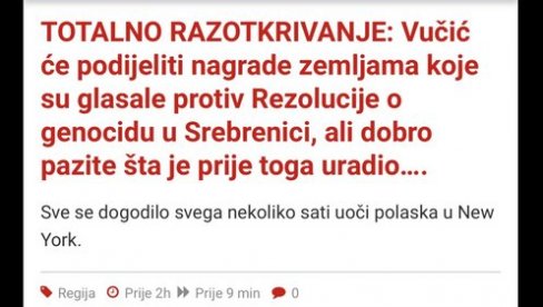 “ВУЧИЋ НАГРАЂУЈЕ ЗЕМЉЕ КОЈЕ СУ ГЛАСАЛЕ ПРОТИВ РЕЗОЛУЦИЈЕ О ГЕНОЦИДУ”: Исламисти кипте од беса због пораза у УН “ВУЧИЋ НАГРАЂУЈЕ ЗЕМЉЕ КОЈЕ СУ ГЛАСАЛЕ ПРОТИВ РЕЗОЛУЦИЈЕ О ГЕНОЦИДУ”: Исламисти кипте од беса због пораза у УН