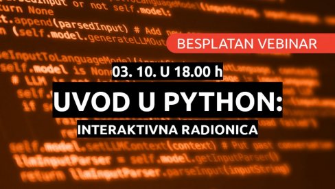 BESPLATAN VEBINAR: Zašto je Python idealan za početnike 03.10. u 18:00 BESPLATAN VEBINAR: Zašto je Python idealan za početnike 03.10. u 18:00