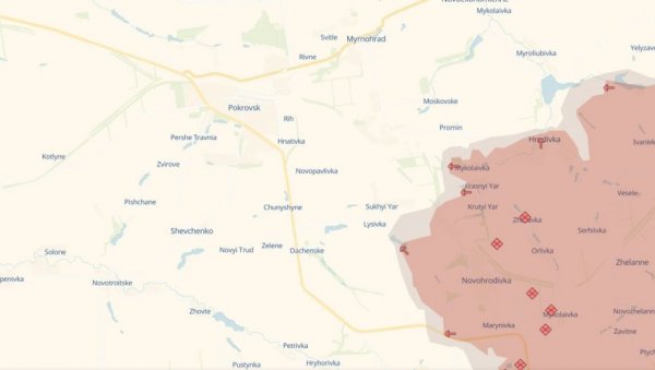 (МАПА) РУСИ НАПРЕДУЈУ КА КЉУЧНОМ ГРАДУ УКРАЈИНЕ: Покровск све ближе паду (МАПА) РУСИ НАПРЕДУЈУ КА КЉУЧНОМ ГРАДУ УКРАЈИНЕ: Покровск све ближе паду