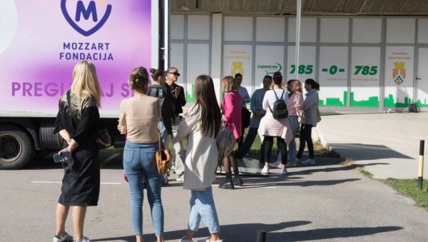 ВЕЛИКИ ОДЗИВ ДАМА: Превентивни ултразвучни прегледи дојки испред општине Нови Београд ВЕЛИКИ ОДЗИВ ДАМА: Превентивни ултразвучни прегледи дојки испред општине Нови Београд