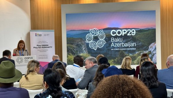 ЕКСПО 2027 БЕОГРАД НА САМИТУ СВЕТСКИХ ЛИДЕРА КОП29: Промоција зелене агенде и одрживог развоја ЕКСПО 2027 БЕОГРАД НА САМИТУ СВЕТСКИХ ЛИДЕРА КОП29: Промоција зелене агенде и одрживог развоја
