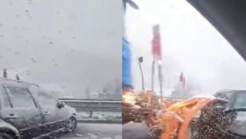 GRTALICA POKUPILA AUTOMOBIL: Nesreća na autoputu A1 (VIDEO) GRTALICA POKUPILA AUTOMOBIL: Nesreća na autoputu A1 (VIDEO)